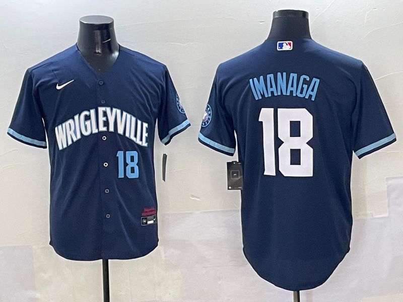 Men Chicago Cubs #18 Imanaga Dark Blue City Edition 2025 Nike MLB Jersey style 11